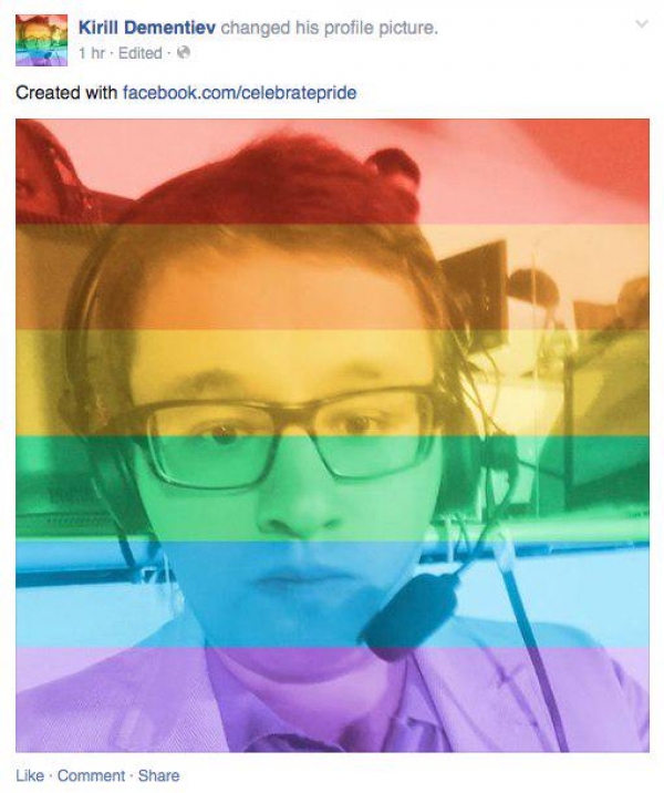 Фото на странице Дементьева в поддержку легализации однополых браков